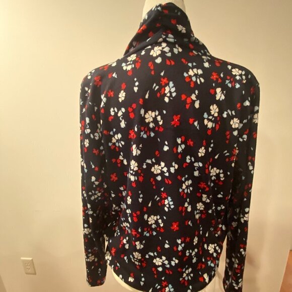 Ladies LOFT Navy with Red and White Accent Cross Front Pullover Shirt Size Small - Picture 2 of 6